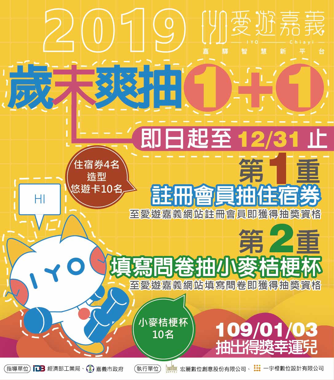 【得獎公告】2019愛遊嘉義歲末爽抽1+1