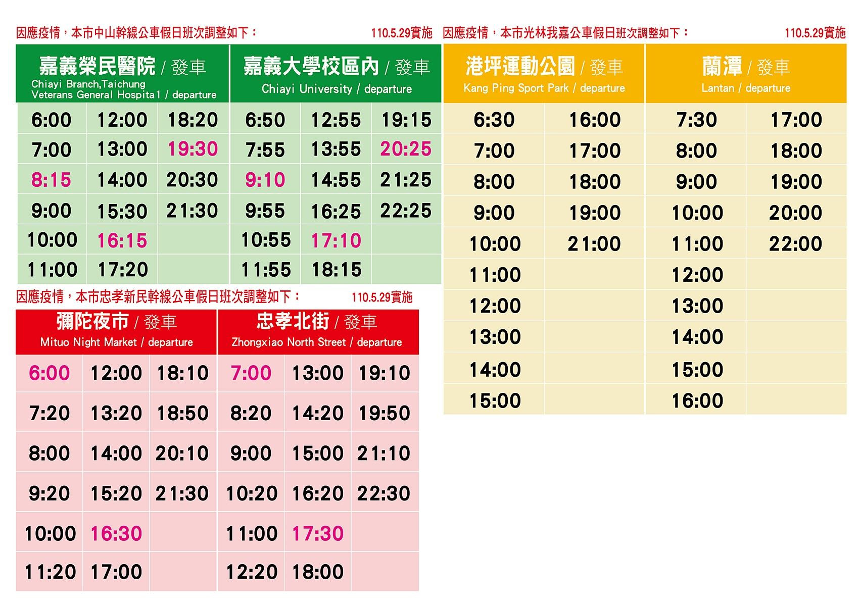 5月29日起市區公車假日減班行駛 配合防疫非必要請勿出門