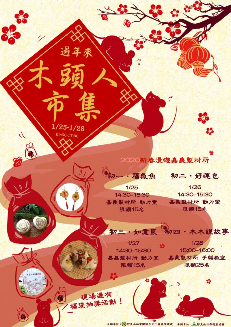 鼠年福氣來報到 木頭人市集